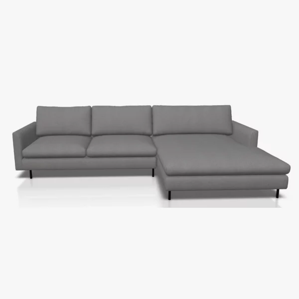 freistil 134 Sofa mit XL-Longchair in der Breite ca. 314 cm im Stoff-Bezug 1051 eisengrau