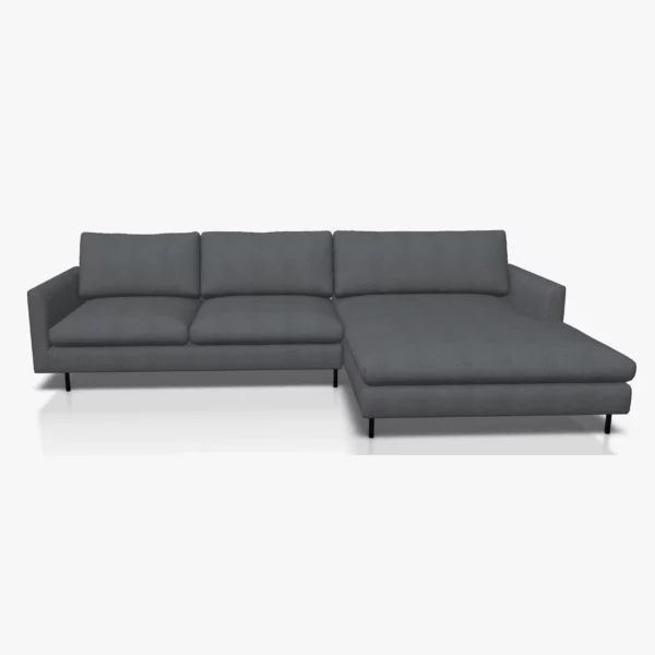 freistil 134 Sofa mit XL-Longchair in der Breite ca. 314 cm im Stoff-Bezug 1052 graphitgrau