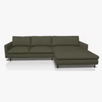 freistil 134 Sofa mit XL-Longchair in der Breite ca. 314 cm im Stoff-Bezug 1054 grauoliv