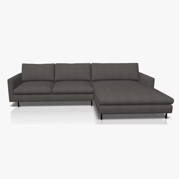 freistil 134 Sofa mit XL-Longchair in der Breite ca. 314 cm im Stoff-Bezug 3041 zeltgrau