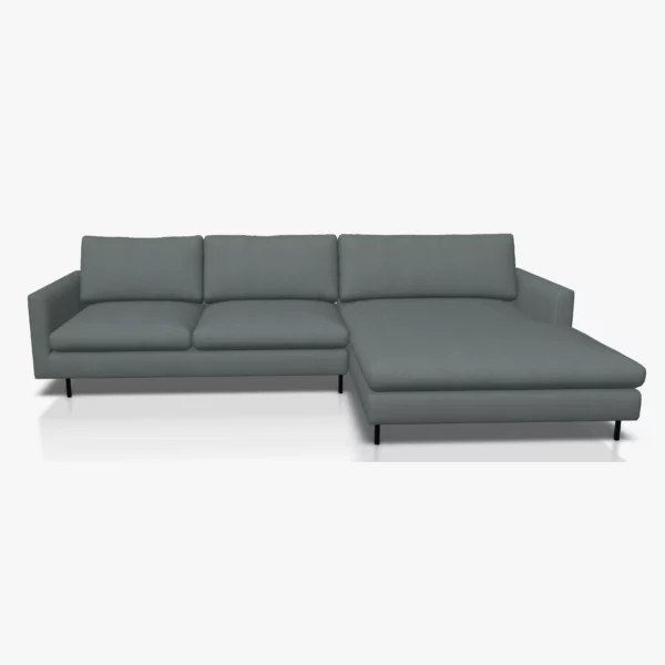 freistil 134 Sofa mit XL-Longchair in der Breite ca. 314 cm im Stoff-Bezug 3043 basaltgrau