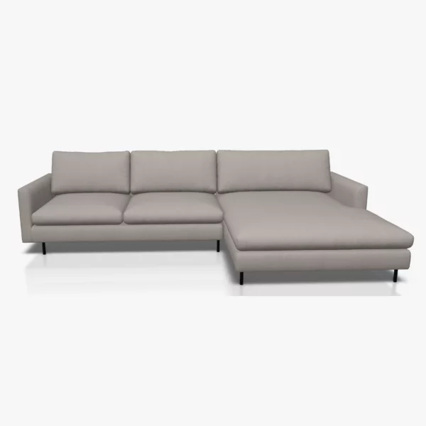 freistil 134 Sofa mit XL-Longchair in der Breite ca. 314 cm im Stoff-Bezug 4020 silbergrau