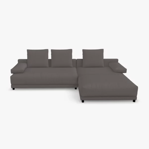 freistil 142 Sofa mit Longchair rechts in der Breite ca. 310 cm im Stoff-Bezug 4019 braungrau