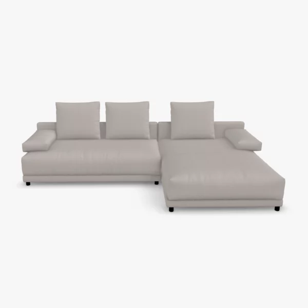 freistil 142 Sofa mit Longchair rechts in der Breite ca. 310 cm im Stoff-Bezug 4020 silbergrau