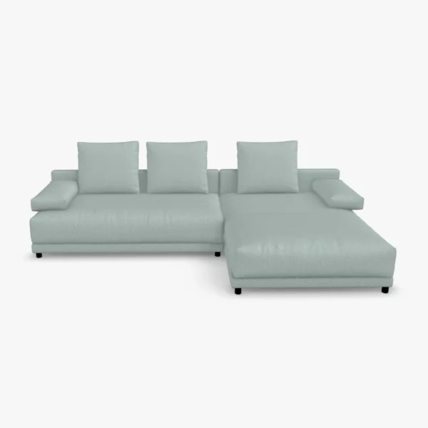 freistil 142 Sofa mit Longchair rechts in der Breite ca. 310 cm im Stoff-Bezug 4071 pastelltürkis