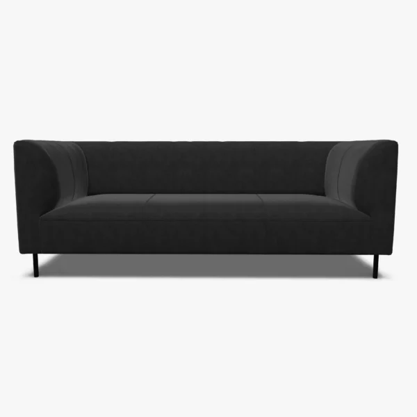 freistil 160 Sofa in der Breite ca. 202 cm im Leder-Bezug 9222 schwarzgrau, Nubukleder mit leicht pigmentierter Zurichtung