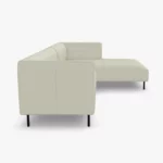 freistil 160 Sofa mit Longchair rechts in der Breite ca. 314 cm aus der seitlichen Perspektive im Leder-Bezug 9040 grauweiss, Semianilinleder leicht pigmentiert