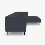 freistil 160 Sofa mit Longchair rechts in der Breite ca. 314 cm aus der seitlichen Perspektive im Leder-Bezug 9045 schwarzblau, Semianilinleder leicht pigmentiert