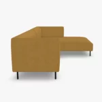 freistil 160 Sofa mit Longchair rechts in der Breite ca. 314 cm aus der seitlichen Perspektive im Stoff-Bezug 3045 braunbeige