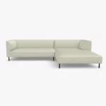 freistil 160 Sofa mit Longchair rechts in der Breite ca. 314 cm im Leder-Bezug 9040 grauweiss, Semianilinleder leicht pigmentiert