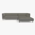 freistil 160 Sofa mit Longchair rechts in der Breite ca. 314 cm im Leder-Bezug 9041 umbragrau, Semianilinleder leicht pigmentiert