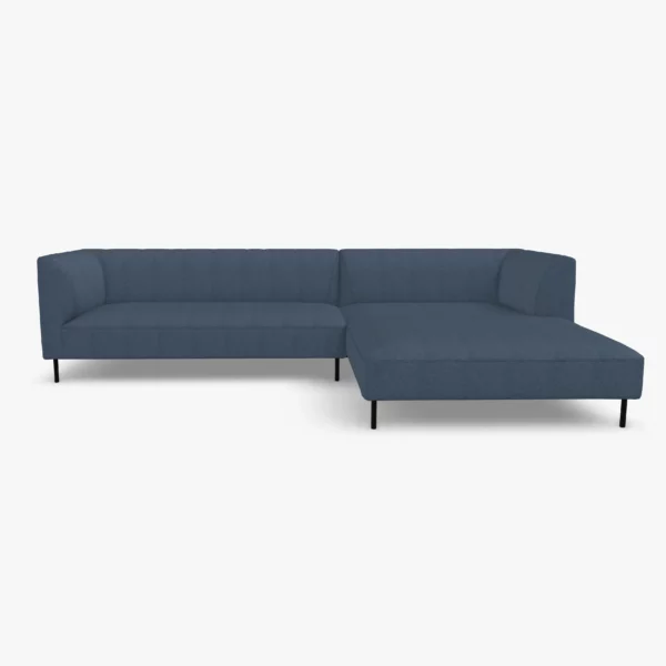 freistil 160 Sofa mit Longchair rechts in der Breite ca. 314 cm im Stoff-Bezug 1056 schwarzblau