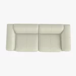 freistil 187 Sofa in der Breite ca. 260 cm aus der Vogelperspektive im Leder-Bezug 9040 grauweiss, Semianilinleder leicht pigmentiert