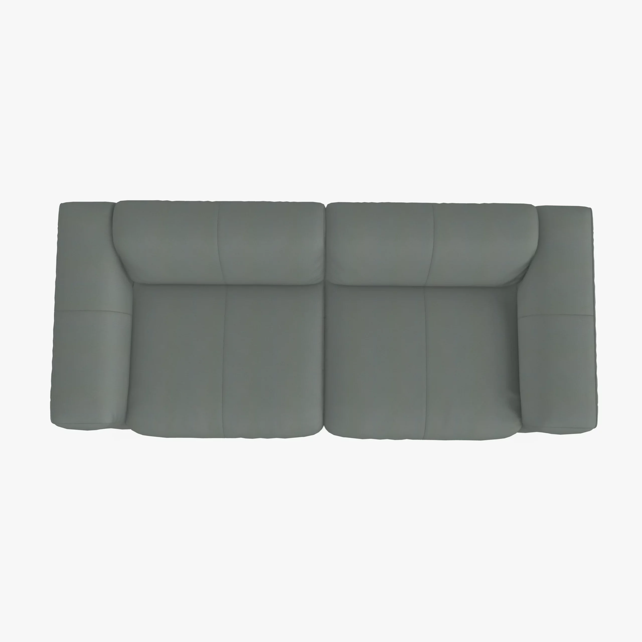 freistil 187 Sofa in der Breite ca. 260 cm aus der Vogelperspektive im Leder-Bezug 9043 fehgrau, Semianilinleder leicht pigmentiert