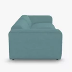 freistil 187 Sofa in der Breite ca. 260 cm aus der seitlichen Perspektive im Stoff-Bezug 3047 taubenblau