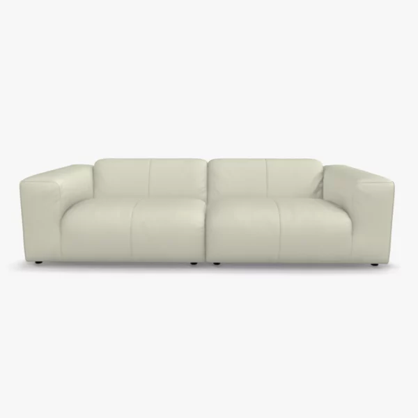 freistil 187 Sofa in der Breite ca. 260 cm im Leder-Bezug 9040 grauweiss, Semianilinleder leicht pigmentiert