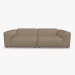 freistil 187 Sofa in der Breite ca. 260 cm im Leder-Bezug 9042 beigegrau, Semianilinleder leicht pigmentiert