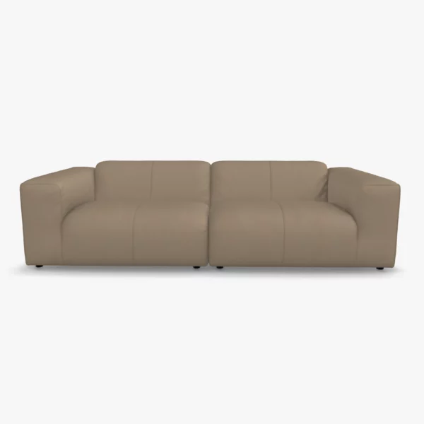 freistil 187 Sofa in der Breite ca. 260 cm im Leder-Bezug 9042 beigegrau, Semianilinleder leicht pigmentiert