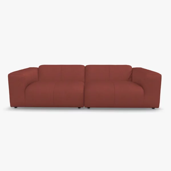 freistil 187 Sofa in der Breite ca. 260 cm im Leder-Bezug 9046 purpurrot, Semianilinleder leicht pigmentiert