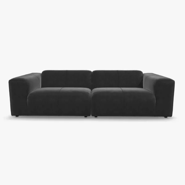 freistil 187 Sofa in der Breite ca. 260 cm im Leder-Bezug 9222 schwarzgrau, Nubukleder mit leicht pigmentierter Zurichtung