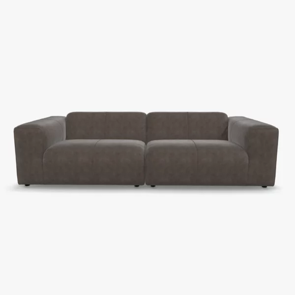 freistil 187 Sofa in der Breite ca. 260 cm im Leder-Bezug 9228 umbragrau, Nubukleder mit leicht pigmentierter Zurichtung