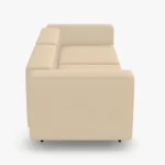 freistil ECHT Sofa Bundle 2 aus der seitlichen Perspektive im Stoff-Bezug 2301 hellelfenbein