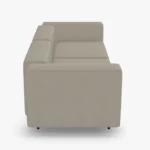 freistil ECHT Sofa Bundle 2 aus der seitlichen Perspektive im Stoff-Bezug 4404 platingrau