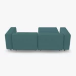 freistil ECHT Sofa Bundle 3 aus der Rueckansicht im Stoff-Bezug 4405 blaugrau