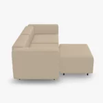 freistil ECHT Sofa Bundle 3 aus der seitlichen Perspektive im Stoff-Bezug 2302 weissaluminium