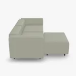 freistil ECHT Sofa Bundle 3 aus der seitlichen Perspektive im Stoff-Bezug 2303 achatgrau