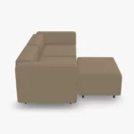 freistil ECHT Sofa Bundle 3 aus der seitlichen Perspektive im Stoff-Bezug 2304 olivgrau