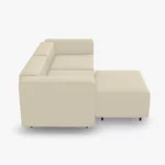 freistil ECHT Sofa Bundle 3 aus der seitlichen Perspektive im Stoff-Bezug 4400 cremeweiss