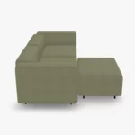 freistil ECHT Sofa Bundle 3 aus der seitlichen Perspektive im Stoff-Bezug 4403 moosgrau