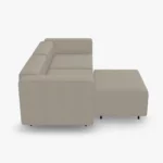 freistil ECHT Sofa Bundle 3 aus der seitlichen Perspektive im Stoff-Bezug 4404 platingrau