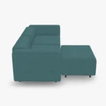 freistil ECHT Sofa Bundle 3 aus der seitlichen Perspektive im Stoff-Bezug 4405 blaugrau