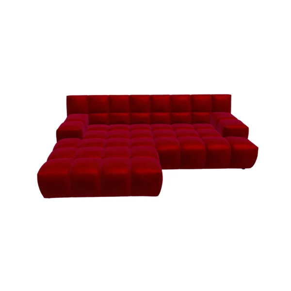 Bretz OCEAN 7 Sofa mit Ottomane UDli-Ure 158 in der Breite ca. 264 cm Bezug 619412 tomato