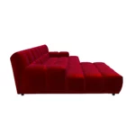 Bretz OCEAN 7 Sofa mit Ottomane UDli-Ure 158 in der Breite ca. 264 cm Bezug 619412 tomato aus der Seitenansicht