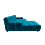 Bretz OCEAN 7 Sofa mit Ottomane UDli-Ure 158 in der Breite ca. 264 cm Bezug 619426 enzianblau aus der Seitenansicht