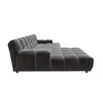 Bretz OCEAN 7 Sofa mit Ottomane UDli-Ure 158 in der Breite ca. 264 cm Bezug 619487 twilight aus der Seitenansicht