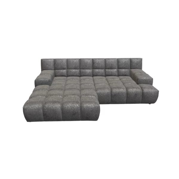 Bretz OCEAN 7 Sofa mit Ottomane UDli-Ure 158 in der Breite ca. 264 cm Bezug 631584 grey drops