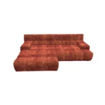 Bretz OCEAN 7 Sofa mit Ottomane UDli-Ure 158 in der Breite ca. 264 cm Bezug 641968 terra cotta