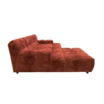 Bretz OCEAN 7 Sofa mit Ottomane UDli-Ure 158 in der Breite ca. 264 cm Bezug 641968 terra cotta aus der Seitenansicht