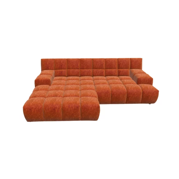 Bretz OCEAN 7 Sofa mit Ottomane UDli-Ure 158 in der Breite ca. 264 cm Bezug 642960 orange