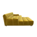 Bretz OCEAN 7 Sofa mit Ottomane UDli-Ure 158 in der Breite ca. 264 cm Bezug 642975 gold aus der Seitenansicht