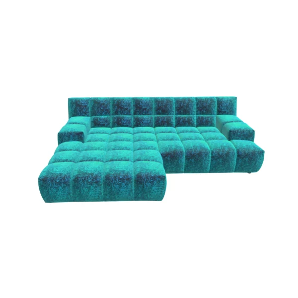 Bretz OCEAN 7 Sofa mit Ottomane UDli-Ure 158 in der Breite ca. 264 cm Bezug 650322 blue moss