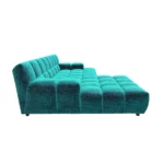 Bretz OCEAN 7 Sofa mit Ottomane UDli-Ure 158 in der Breite ca. 264 cm Bezug 650322 blue moss aus der Seitenansicht