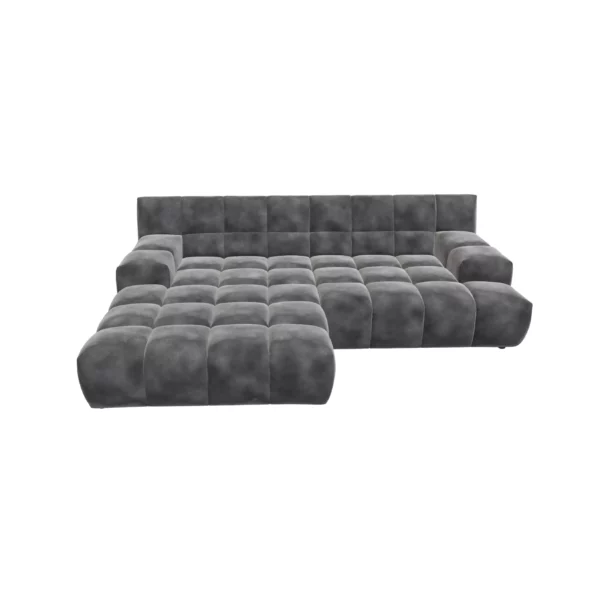 Bretz OCEAN 7 Sofa mit Ottomane UDli-Ure 158 in der Breite ca. 264 cm Bezug 662085 silberschimmer