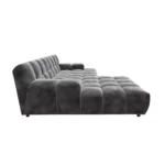 Bretz OCEAN 7 Sofa mit Ottomane UDli-Ure 158 in der Breite ca. 264 cm Bezug 662085 silberschimmer aus der Seitenansicht