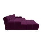 Bretz OCEAN 7 Sofa mit Ottomane UDli-Ure 158 in der Breite ca. 264 cm Bezug 668417 deep purple aus der Seitenansicht