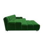 Bretz OCEAN 7 Sofa mit Ottomane UDli-Ure 158 in der Breite ca. 264 cm Bezug 668430 rain forest aus der Seitenansicht